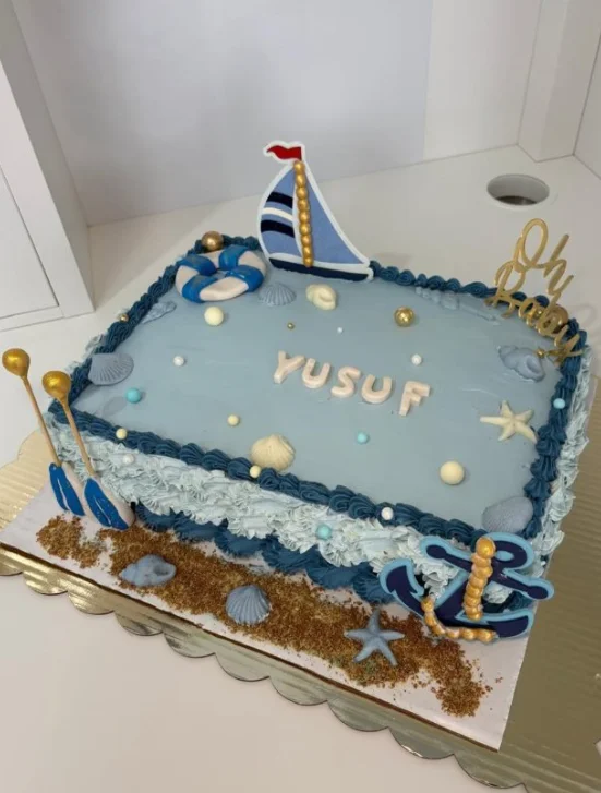 Nautical Baby Cake